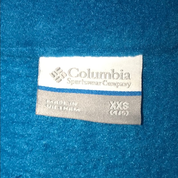 Columbia Turquoise Fleece Jacket, Size XXS (4/5) - Picture 3 of 4